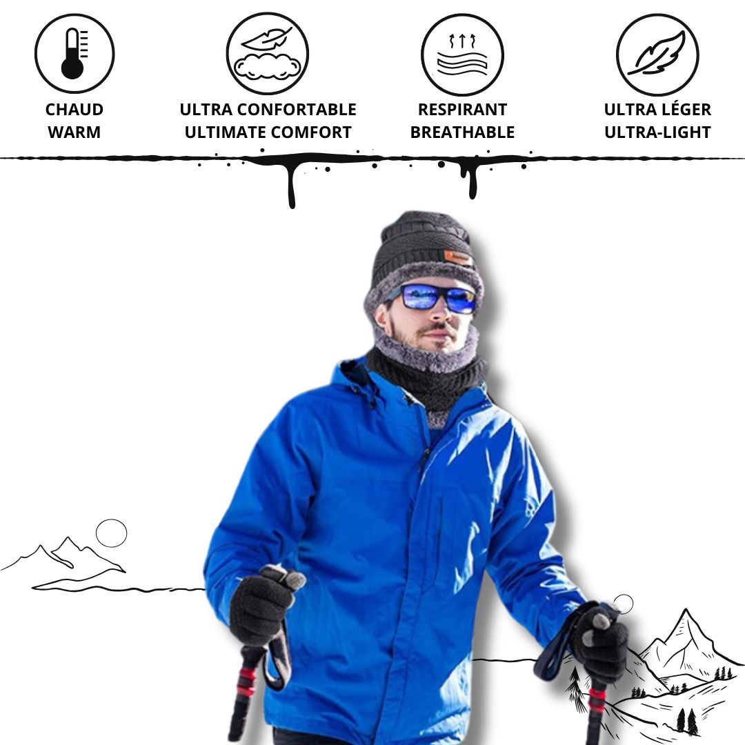 | 🔑 | 🎁FREE🎁 | LightCap® | Fleece Beanie, Breathable and Ultra Comfortable (+ Fleece Neck Scarf)